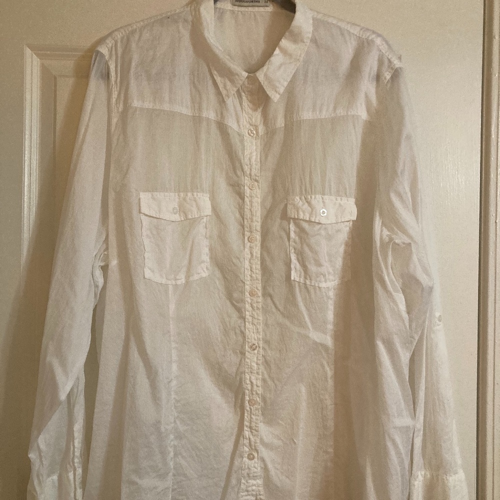Sheer white blouse